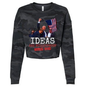 Trump 2024 Ideas Are Bulletproof Trump 2024 Cropped Pullover Crew