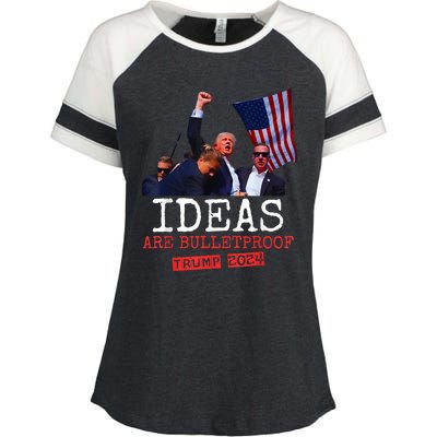 Trump 2024 Ideas Are Bulletproof Trump 2024 Enza Ladies Jersey Colorblock Tee