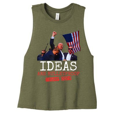 Trump 2024 Ideas Are Bulletproof Trump 2024 Women's Racerback Cropped Tank