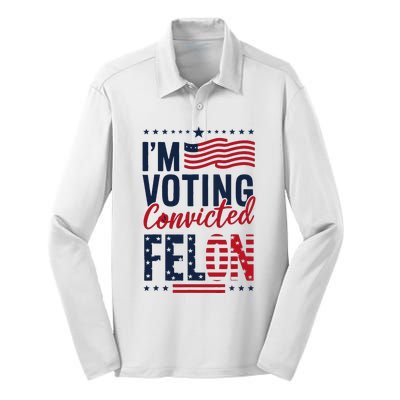 Trump 2024 IM Voting Convicted Felon Silk Touch Performance Long Sleeve Polo