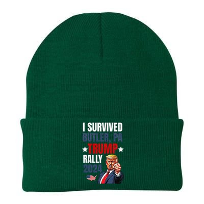 Trump 2024 I Survived Trump Rally Butler Pa Shooting Ear Knit Cap Winter Beanie