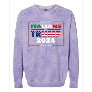 Trump 2024 Italians For Trump Donald Trump 2024 Elections Colorblast Crewneck Sweatshirt