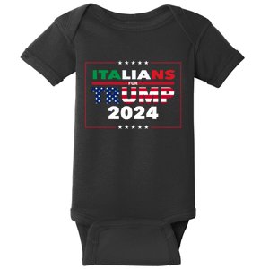 Trump 2024 Italians For Trump Donald Trump 2024 Elections Baby Bodysuit