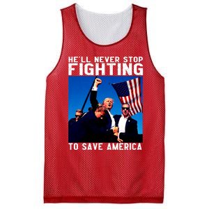 Trump 2024 Ill Be Back 2024 HeLl Never Stop Fighting To Save America Mesh Reversible Basketball Jersey Tank