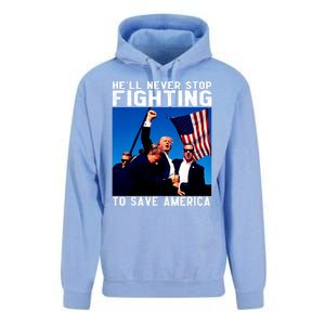 Trump 2024 Ill Be Back 2024 HeLl Never Stop Fighting To Save America Unisex Surf Hoodie