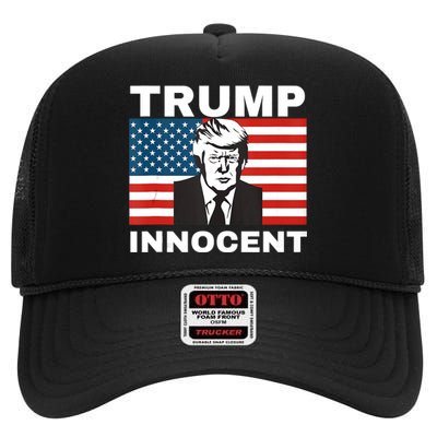 Trump 2024 Innocent TRUMP ProTrump AntiDemocrat High Crown Mesh Back Trucker Hat