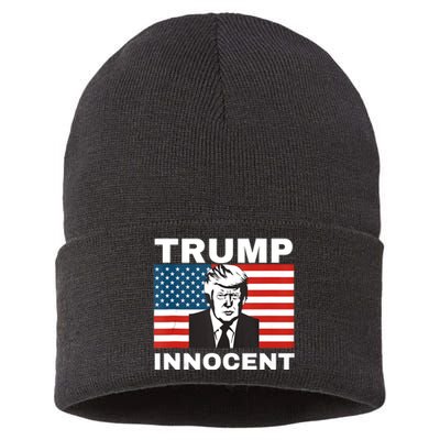 Trump 2024 Innocent TRUMP ProTrump AntiDemocrat Sustainable Knit Beanie