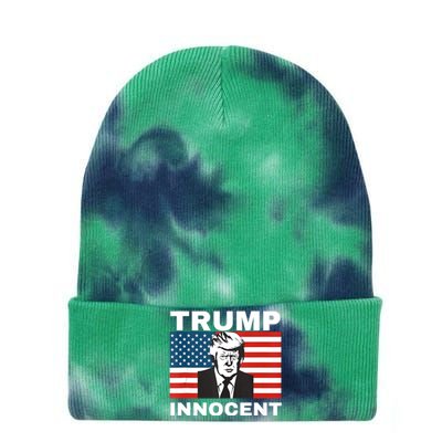 Trump 2024 Innocent TRUMP ProTrump AntiDemocrat Tie Dye 12in Knit Beanie