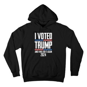 Trump 2024 I Voted Trump And I Will Do It Again Hoodie