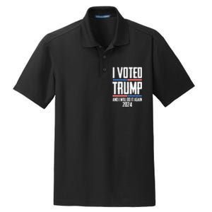 Trump 2024 I Voted Trump And I Will Do It Again Dry Zone Grid Polo