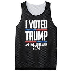 Trump 2024 I Voted Trump And I Will Do It Again Mesh Reversible Basketball Jersey Tank