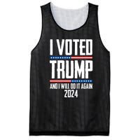 Trump 2024 I Voted Trump And I Will Do It Again Mesh Reversible Basketball Jersey Tank