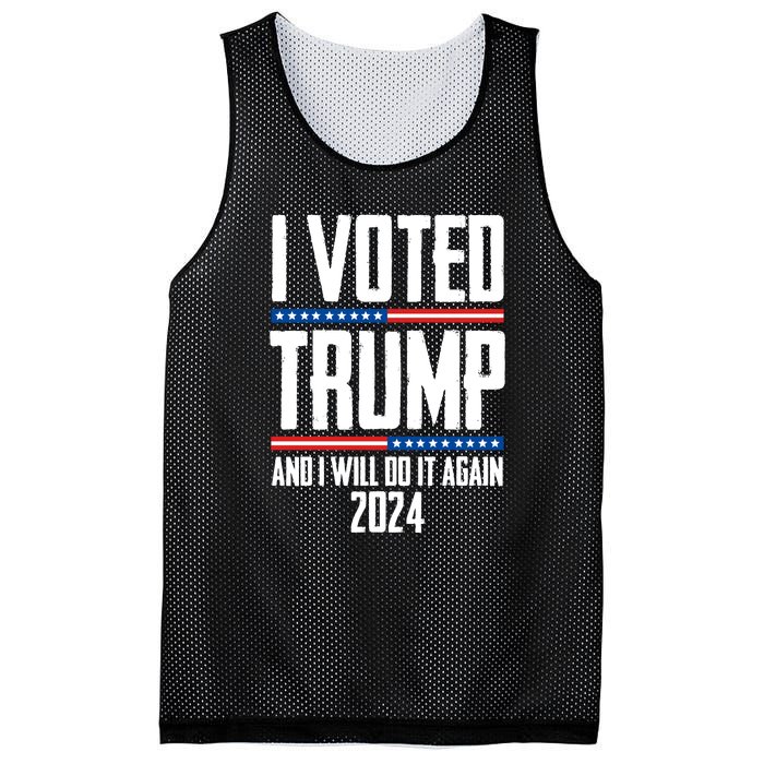 Trump 2024 I Voted Trump And I Will Do It Again Mesh Reversible Basketball Jersey Tank