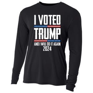 Trump 2024 I Voted Trump And I Will Do It Again Cooling Performance Long Sleeve Crew