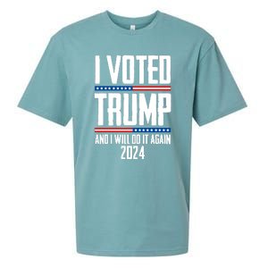 Trump 2024 I Voted Trump And I Will Do It Again Sueded Cloud Jersey T-Shirt