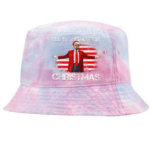 Trump 2024 ILl Be Home For Christmas Funny Trump Xmas 2024 Tie-Dyed Bucket Hat