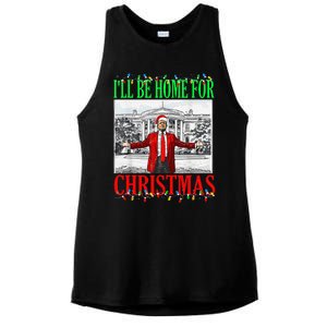 Trump 2024 ILl Be Home For Christmas Funny Trump Xmas Funny Ladies PosiCharge Tri-Blend Wicking Tank