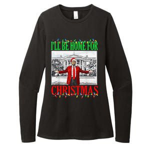 Trump 2024 ILl Be Home For Christmas Funny Trump Xmas Funny Womens CVC Long Sleeve Shirt