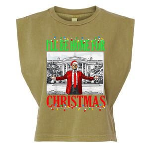 Trump 2024 ILl Be Home For Christmas Funny Trump Xmas Funny Garment-Dyed Women's Muscle Tee