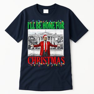 Trump 2024 ILl Be Home For Christmas Funny Trump Xmas Funny Tall T-Shirt