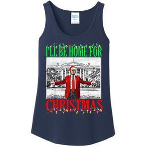 Trump 2024 ILl Be Home For Christmas Funny Trump Xmas Funny Ladies Essential Tank