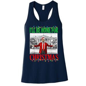 Trump 2024 ILl Be Home For Christmas Funny Trump Xmas Funny Women's Racerback Tank