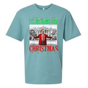 Trump 2024 ILl Be Home For Christmas Funny Trump Xmas Funny Sueded Cloud Jersey T-Shirt