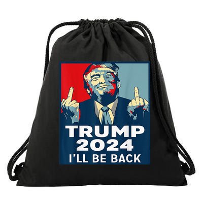 Trump 2024 I will be back Classic Drawstring Bag