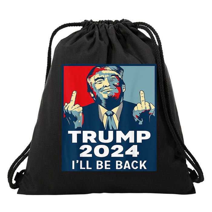 Trump 2024 I will be back Classic Drawstring Bag