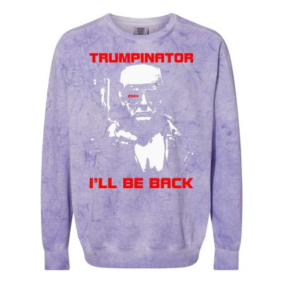 Trumpinator 2024 ILl Be Back Support Trump 2024 Election Colorblast Crewneck Sweatshirt