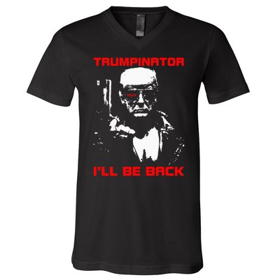 Trumpinator 2024 ILl Be Back Support Trump 2024 Election V-Neck T-Shirt