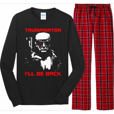 Trumpinator 2024 ILl Be Back Support Trump 2024 Election Long Sleeve Pajama Set