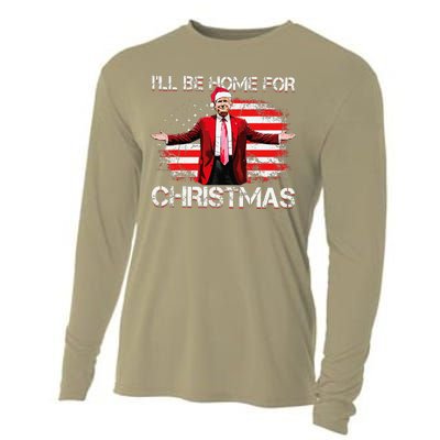 Trump 2024 ILl Be Home For Christmas Funny Trump Xmas 2024 Cooling Performance Long Sleeve Crew