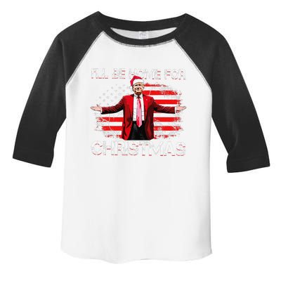 Trump 2024 ILl Be Home For Christmas Funny Trump Xmas 2024 Toddler Fine Jersey T-Shirt