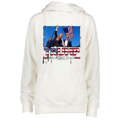 Trump 2024 ILl Never Stop Fighting For My Country Womens Funnel Neck Pullover Hood