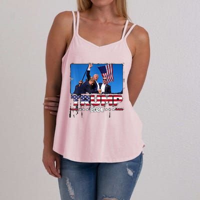 Trump 2024 ILl Never Stop Fighting For My Country Women's Strappy Tank