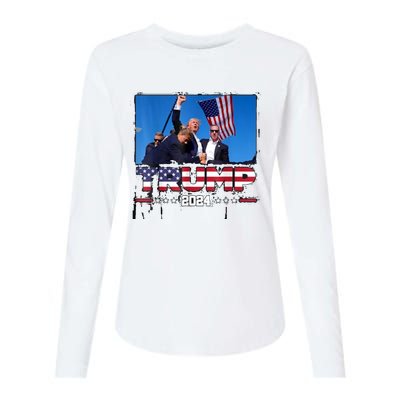 Trump 2024 ILl Never Stop Fighting For My Country Womens Cotton Relaxed Long Sleeve T-Shirt