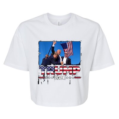 Trump 2024 ILl Never Stop Fighting For My Country Bella+Canvas Jersey Crop Tee