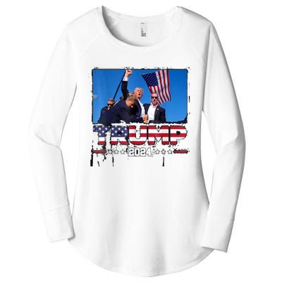 Trump 2024 ILl Never Stop Fighting For My Country Women's Perfect Tri Tunic Long Sleeve Shirt