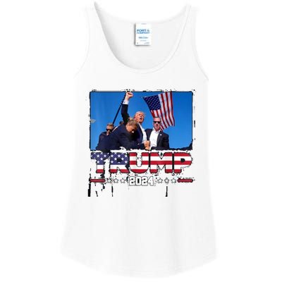 Trump 2024 ILl Never Stop Fighting For My Country Ladies Essential Tank