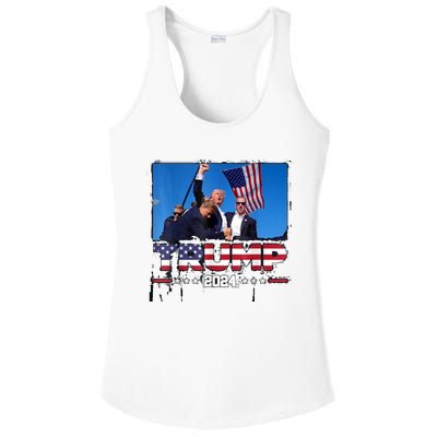 Trump 2024 ILl Never Stop Fighting For My Country Ladies PosiCharge Competitor Racerback Tank