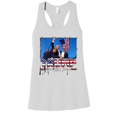 Trump 2024 ILl Never Stop Fighting For My Country Women's Racerback Tank