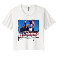 Trump 2024 ILl Never Stop Fighting For My Country Women's Crop Top Tee