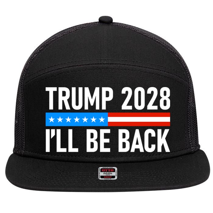 Trump 2028 I'll Be Back 7 Panel Mesh Trucker Snapback Hat