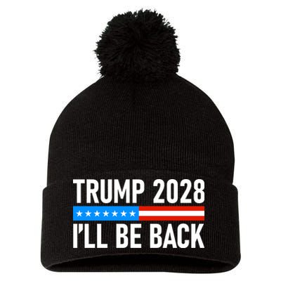 Trump 2028 I'll Be Back Pom Pom 12in Knit Beanie