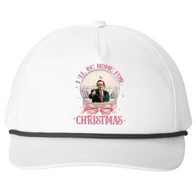 Trump 2024 ILl Be Home Christmas Santa Xmas Snapback Five-Panel Rope Hat