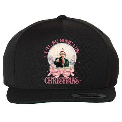 Trump 2024 ILl Be Home Christmas Santa Xmas Wool Snapback Cap