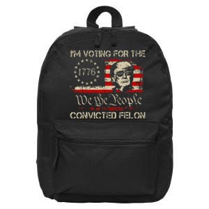 Trump 2024 IM Voting Convicted Felon 2024 Usa Flag 16 in Basic Backpack