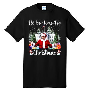 Trump 2024 Ill Be Home For Christmas Santa Claus Gift Tall T-Shirt