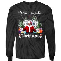 Trump 2024 Ill Be Home For Christmas Santa Claus Gift Tie-Dye Long Sleeve Shirt